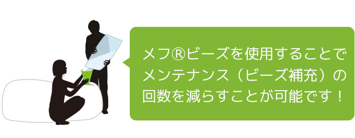 ビーズ補充などのメンテナンスの手間を軽減